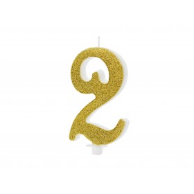 Svece cipars “2”, 10 cm 