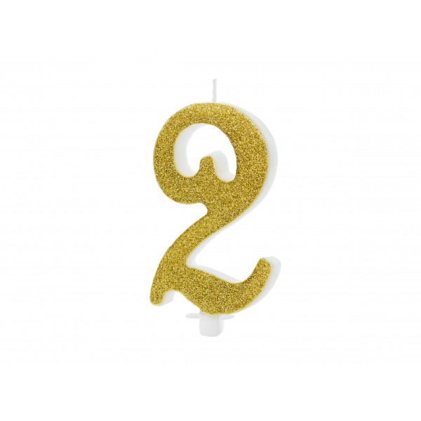Свеча цифра "2", 10 см. 