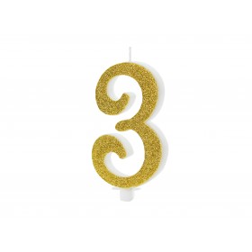 Свеча цифра ”3”, 10 см. 