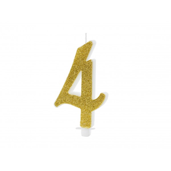 Свеча цифра ”4”, 10 см. 