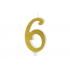 Svece cipars “6”, 10 cm 