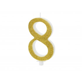 Svece cipars “8”, 10 cm 