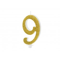 Свеча цифра "9", 10 см. 