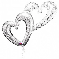 Воздушный шар из фольги Multi Balloon Interlocking Hearts в упаковке 134 x 91 см