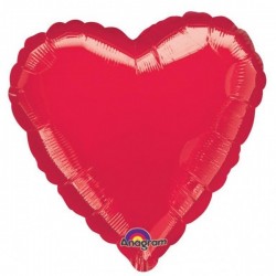 Standarta Metallic Red folijas balonu sirds iepakots 43cm