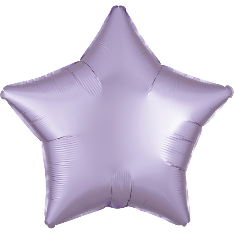 Стандартный атласный люкс Pastel Lilac Star Foil Balloon в упаковке