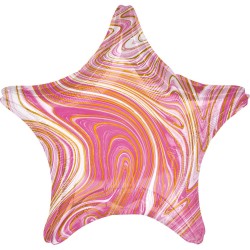 Standarta Marblez Purple Star folija balons  iepakots