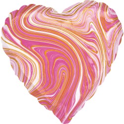 Стандартный воздушный шар из фольги Marblez Pink Heart в упаковке