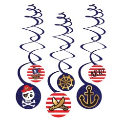 Spirālveida piekaramās dekorācijas "Пираты - карта сокровищ", 6 шт. 