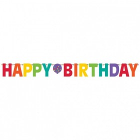Гирлянда Happy Birthday, цвета радуги, 3.35м x 31.7см 
