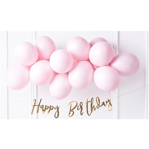 Гирлянда-буквы "Happy Bithday", розовое золото, 16х62 см, ламинированная бумага.  