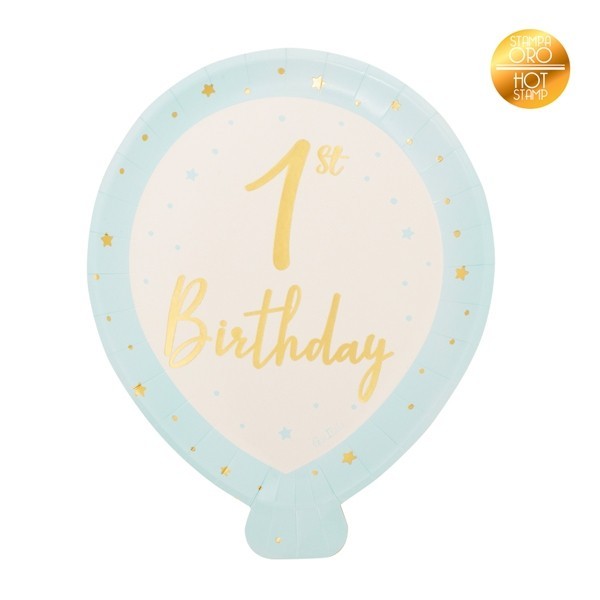 8 PLATES CM 18 BABY CHIC LIGHT BLUE