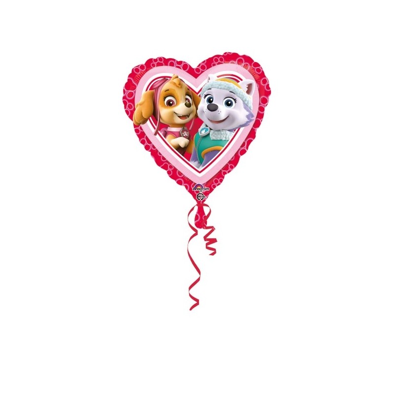  Standard Paw Patrol Love - Girl Foil Balloon Heart S60 packed 43 cm