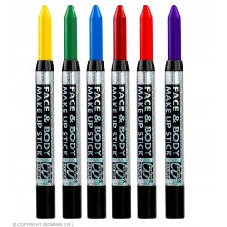 MAKE-UP PENCIL display box - 3,5 ml - 6 colors ass.: orange, yellow, green, blue, purple, pink		