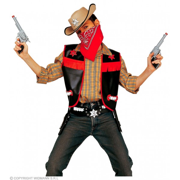 COWBOY - black (vest) (128 cm / 5-7 Years)
 