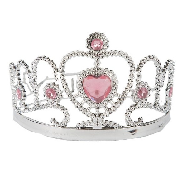 Princeses tiāra/kronis ar rozā dārgakmeņiem, sudrabā 