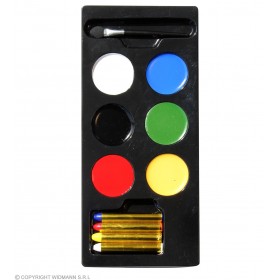 "HALLOWEEN, CARNIVAL & PARTY MAKE UP SET IN WINDOW BOX" (6 color make-up palette 30 g (6 x 5 g), 4 c 