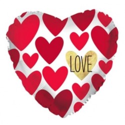 Шар в форме сердца, из фольги "Love On A Gold Heart", 43 cm 