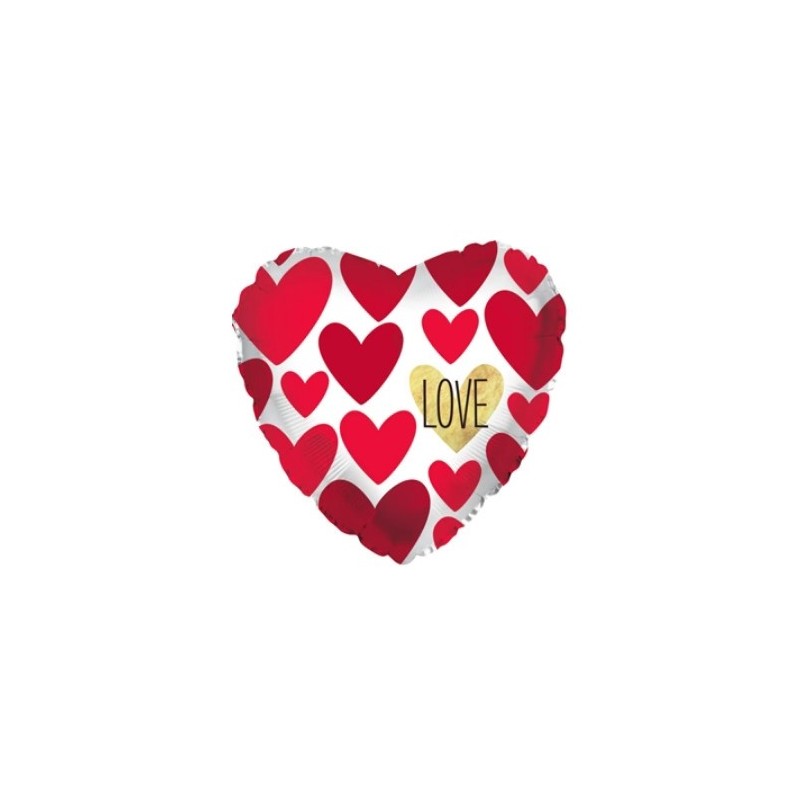 Шар в форме сердца, из фольги "Love On A Gold Heart", 43 cm 