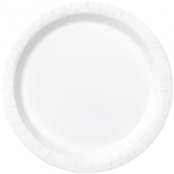 Papīra šķīvji balti, 23 cm, 8 gab 