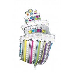 Folija balons “Dzimšanas dienas Torte”,  102cm, piepūšams ar hēliju 