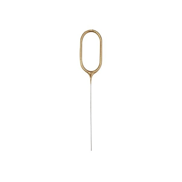 Brīnumsvecīte “0” cipara formā, 17,8 cm, zelta