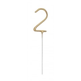 Brīnumsvecīte “2” cipara formā, 17,8 cm, zelta