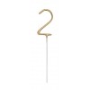 Brīnumsvecīte “2” cipara formā, 17,8 cm, zelta