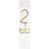Brīnumsvecīte “2” cipara formā, 17,8 cm, zelta