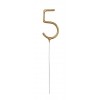 Brīnumsvecīte “5” cipara formā, 17,8 cm, zelta