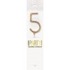 Brīnumsvecīte “5” cipara formā, 17,8 cm, zelta
