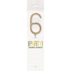 Brīnumsvecīte “6” cipara formā, 17,8 cm, zelta