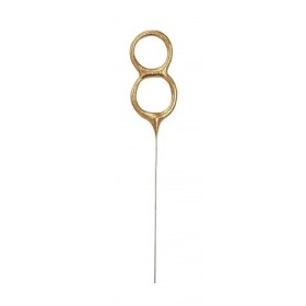 Brīnumsvecīte “8” cipara formā, 17,8 cm, zelta