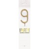 Brīnumsvecīte “9” cipara formā, 17,8 cm, zelta