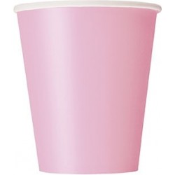 Papīra glāzes, maigi rozā, 266 ml, 8 gab 