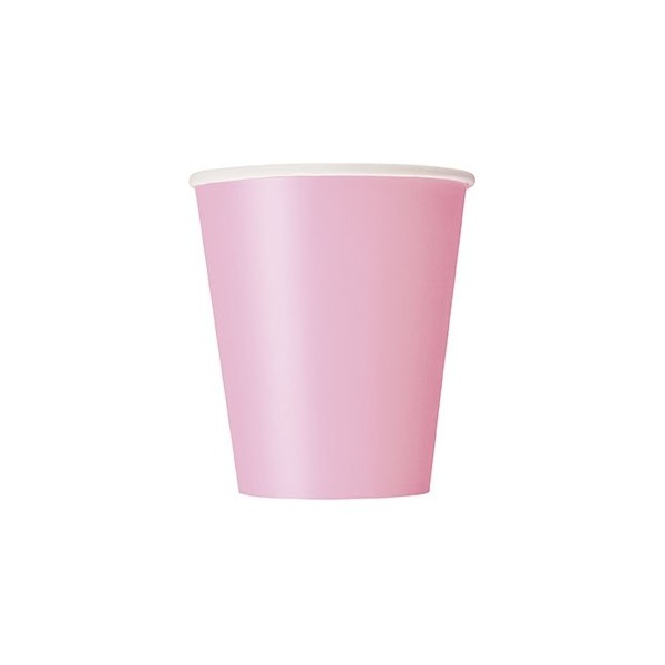 Papīra glāzes, maigi rozā, 266 ml, 8 gab 