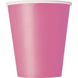 Papīra glāzes, rozā, 266 ml, 8 gab 