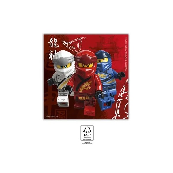 Salvetes "Lego® Ninjago", 33 x 33 cm, 20 gab 