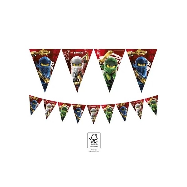 Vimpeļu virtene "Lego® Ninjago", 2,9 m, 9 karodziņi 