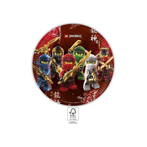 Šķīvji "Lego® Ninjago" 23 cm, 8 gab. 