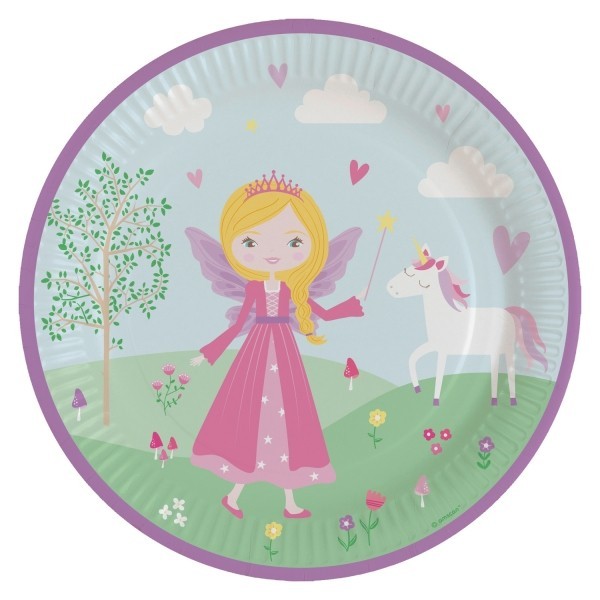 Šķīvji "Princese un bruņinieks", 23 cm, 8 gab  