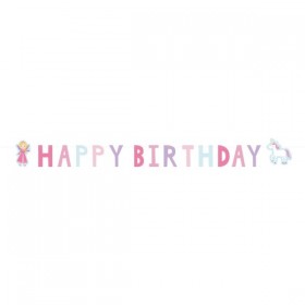 Burtu virtene "Princese un bruņinieks - Happy Birthday" 150 x 15 cm. 