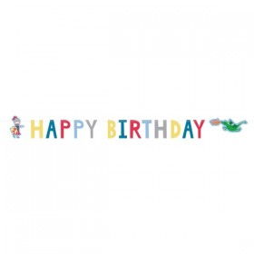Burtu virtene "Bruņinieks un princese - Happy Birthday" 150 x 15 cm.". 