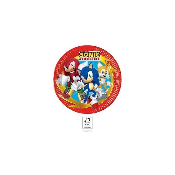Šķīvji 'Ezis Sonic' 23 cm, 8 gab.