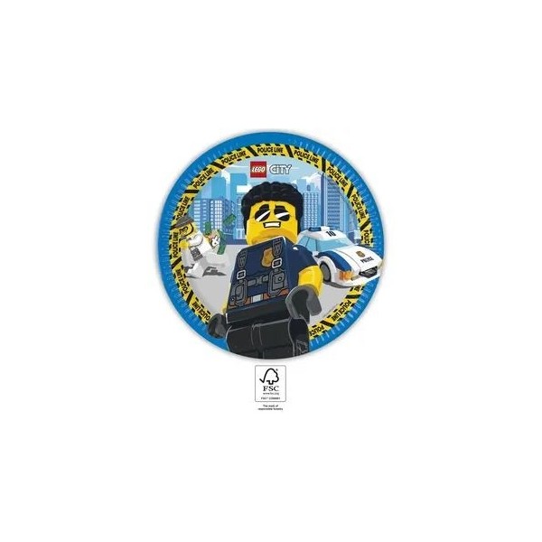 Тарелки 'Lego City' 23 см, 8 шт.