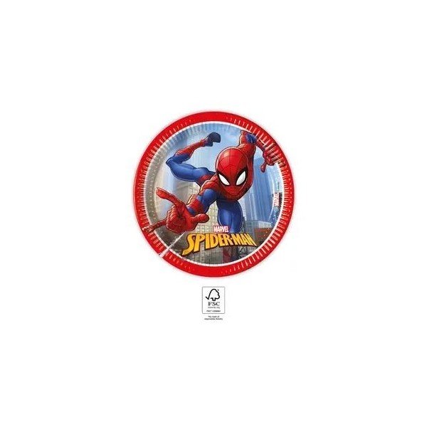 Тарелки 'Spiderman' 20 см, 8 шт.