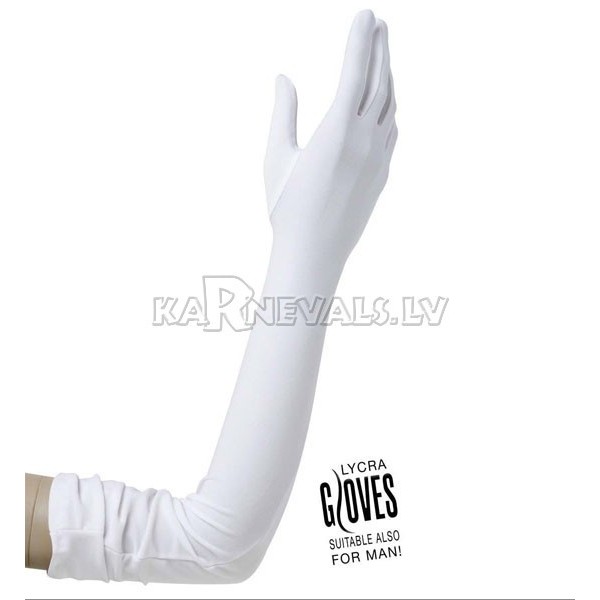 Garā  likras cimdi, balta, 60cm﻿