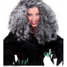 "SCARY GLOVES WITH GREEN MAXI GLITTER NAILS"
