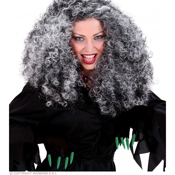 "SCARY GLOVES WITH GREEN MAXI GLITTER NAILS"