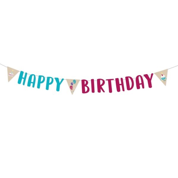 Гирлянда-буквы  HAPPY BIRTHDAY, 180 x 17 см
